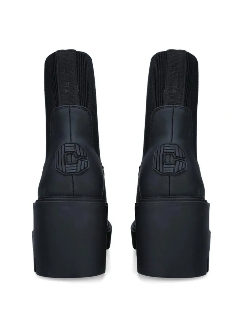Carvela Splash Heel Black Rubber Chunky Lug Heel Ankle Boot Size 7.5